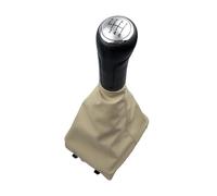 REOKIP Copri-cuffia Leva Cambio Accessorio Auto Per VW Per Polo 9N 9N2 9N3 2001-2009 Pomello Cambio(6 Speed Silver Beige)