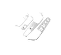 REOKIP Per Alfa Per Romeo Per Stelvio 2017-2020 Auto Maniglia Interna Della Porta Finestra Vetro Di Sollevamento Pulsanti Interruttore Telaio Trim Copertura(Argento)