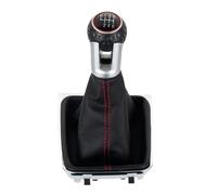 REOKIP Per VW Per Golf 7 MK7 VII GTI GTD 2012-2018 ABS Pomello Del Cambio Manuale A 5/6 Marce Con Cuffia In Pelle Pomello Cambio(Red 6 Speed)
