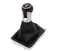 REOKIP Per VW Per Golf 7 MK7 VII GTI GTD 2012-2018 ABS Pomello Del Cambio Manuale A 5/6 Marce Con Cuffia In Pelle Pomello Cambio(Black 5 Speed)