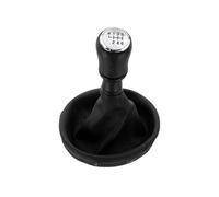 REOKIP Pomello Del Cambio A 6 Marce Con Cuffia In Pelle Per VW Per Transporter Per Multivan Per Caravelle T5 2003-2010 Pomello Cambio(Silver 6 Speed)