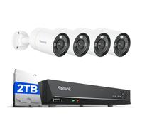 Reolink 12MP Telecamera Esterno, Rilevamento di Uomo/Veicolo/Animale, Visione Notturna a Colori, Audio Bidirezionale, NVR 8CH con 2TB HDD, 4*RLC-1212A e 1*RLN8-410
