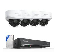 Reolink 16MP Telecamera Esterno, Doppio Obiettivo per Vista Panoramica 180°, Antivandalo IK10, Rilevamento Uomo/Veicolo/Animale, Audio a 2 Vie, NVR 8CH con 2TB HDD, 4*Duo 3V PoE e 1*RLN8-410
