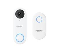 Reolink 2K cablato Videocitofono Wi-Fi 2,4/5 GHz con Chime, Visuale 180° 3:4 Testa-Piedi, Video Campanello, Rilevamento di Uomo/Pacco, Audio Bidirezionale, Video Doorbell Compatibile NVR, Bianco