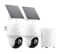 Reolink 3MP Telecamera Wi-Fi Esterno Kit, Senza Fili, Visione Notturna IR, Impermeabile, Rilevamento PIR, 360° Pan&Tilt, Audio a 2 Vie, Home Hub Mini con 2x Argus PT Lite + pannello solare Lite
