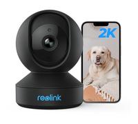 Reolink 3MP Telecamera WiFi Interno con Pan/Tilt, Audio a 2 Vie, Videocamera Sorveglianza WiFi da 2.4 GHz, Visione Notturna, Rilevamento di Persone/Pet, Accesso Remoto, Archiviazione Cloud, E1 Nero