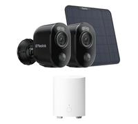 Reolink 4K 8MP Solar Surveillance Outdoor Battery Camera Set con Home Hub Mini, Visione Notturna a Colori, Audio a 2 Vie, archiviazione locale, 2 Argus 3 Ultra(Nero) con Pannello Solare Set