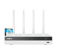 Reolink 4K NVR Wi-Fi 6, 12 Canali con 2TB HDD, Videoregistratore Cablato Supporta le Telecamere Wi-Fi e a batteria di Reolink (tranne la telecamere 4G), Accesso Locale e Remoto, H.265, RLN12W (Bianco)