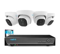 Reolink 4K PoE Kit Telecamere Videosorveglianza, Rilevamento di Uomo/Veicolo, NVR 8CH 2TB + 4x Telecamera Esterno, Visione Notturna IR 30m, Espandibile a 16TB, Impermeabile IP67, RLK8-800D4