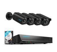Reolink 4K PoE Kit Videosorveglianza Esterno, Rilevamento di Uomo/Veicolo, NVR 8CH 2TB + 4x Telecamere da Esterno, Visione Notturna Infrarossa, Espandibile a 16TB, Impermeabile IP67, RLK8-800B4 (Nero)