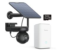 Reolink 4K Solar Surveillance Outdoor Battery Camera Set con Home Hub, 360° PTZ con Pannello Solare, Doppia Lente e Visione Notturna a Colori, Altas PT Ultra Noir 1-Set