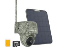 Reolink 4K Telecamera 4G Sim da Esterno Senza Fili con Batteria, 360° PTZ Fototrappola Infrarossi Invisibili, Audio a 2 Vie, Riconoscimento degli Animali, Accesso Remoto, Go Ranger PT+Pannello Solare