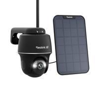 Reolink 4K Telecamera Wi-Fi Esterno con Batteria e Pannello Solare, 360° PTZ Senza Fili, 2,4/5 GHz WiFi, Rilevamento Uomo/Auto/Animale, Visione Notturna a Colori, Auto Tracking, Argus PT Ultra Noir