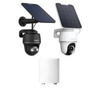 Reolink 5MP+4K Solar Surveillance Outdoor Battery Camera Set con Home Hub Mini, 360° PTZ Videosorveglianza WiFi 2,4/5 GHz, Audio a 2 Vie, Argus PT Noir e Argus PT Ultra con Pannello Solare Set