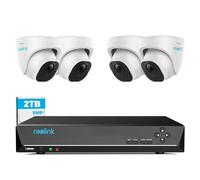 Reolink 5MP Outdoor Surveillance Camera Set, 4 x 5MP PoE IP Dome Camera Surveillance Outdoor and 8CH 2TB HDD NVR for 24/7 Video Surveillance, Person/Vehicle Detection, Night Vision, RLK8-520D4-5MP