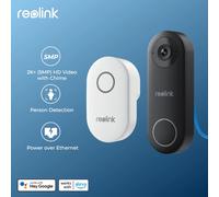 Reolink 5MP PoE Video Doorbell Smart Home Videocitofono Rilevamento persone 180° Grandangolo Audio bidirezionale Campanello cablato con campanello Video Doorbell