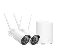 Reolink 5MP Telecamera WiFi Esterno 2*RLC-510W Centro di Sicurezza All-in-One Home Hub Mini, WiFi 2,4/5 GHz, Rilevamento di Persone/Veicoli/Pet, Visione Notturna a Infrarossi, Impermeabile