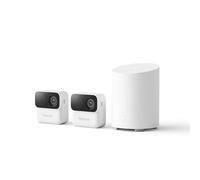 Reolink Argus MagiCam con Home Hub Mini Kit, telecamera da esterno con batteria da 2 MP/1080P, impermeabile IP67, due metodi di alimentazione, montaggio magnetico per l'installazione, accesso remoto,