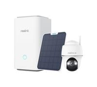 Reolink Argus PT Ultra + SP con Home Hub, telecamera di sicurezza da esterno 4K 8MP a batteria, 5/2,4 GHz, brandeggio a 360°, visione notturna a colori, nessuna tassa ABO