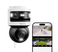 Reolink OMVI 3i WiFi, Telecamera Wi-Fi Esterno 10MP+8MP, Tripla Lente | Pan-Tilt a Visione di 360°, SyncTrack e Auto Tracking, Wi-Fi 6 Dual Band, AI Video Search Locale, Senza Canone Mensile