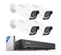 Reolink PoE 4K Telecamera Esterno, 5X Zoom Ottico, Rilevamento di Uomo/Veicolo/Animale, Faretti per Visione Notturna a Colori, Audio Bidirezionale, NVR 8CH con 2TB HDD, 4*RLC-811A e 1*RLN8-410