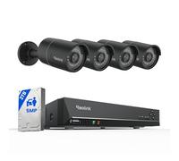 REOLINK Sistema di telecamere di sicurezza PoE 8CH 5MP, 4 telecamere IP PoE cablate da 5 MP per esterni con rilevamento di veicoli personali, NVR 4K 8CH con HDD da 2 TB per registrazione 24-7,