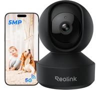 Reolink Telecamera Interno PT 3K Wi-Fi per Monitoraggio di Bambini e Animali, Auto Tracking, Visione Notturna 5MP con Apertura F1.6, Rilevamento Persone/Animali/Pianto, Wi-Fi 2.4/5GHz, E1 PRO Nero