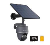 Reolink Telecamera Sorveglianza Esterno con SIM Card 4G LTE e Pannello Solare, Videocamera 4K 8MP Senza WiFi, PT 360° Visione Notturna a Colori, Rilevamento Smart Include 32GB microSD Card, Grigio