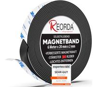 Reorda - Nastro adesivo magnetico - Banda magnetica autoadesiva con resistenza magnetica ottimizzata - Nastro calamita autoadesivo - può essere tagliato su misura individualmente