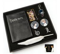 REOVE Set regalo con taccuino Death Note (8 pezzi) con penna a piuma in scatola, perfetto regalo di Natale/compleanno per gli amanti di cosplay e anime