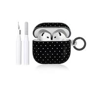 Reownest Custodia per AirPods Pro 3 con Kit Di Pulizia, Grazioso Design a Pois per Ragazze e Donne Portachiavi Custodia Antiurto per AirPods Pro 3rd Generazione -Nero