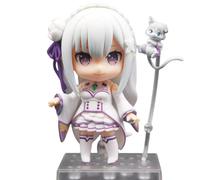 REOZIGN Emilia Figure, Sostituzione Viso Movable Emilia Q Versione Anime Figures 10 cm / 3,9 pollici PVC Modello d'azione Carattere Decorazione Ornamento Regali