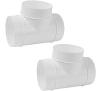 Repa Market 100 mm di diametro bianco a T fughe a 3 vie, 2 pezzi di splitter per condotto per essiccatori di scarico, connettori a T a 3 vie in plastica, raccordo a tre rami (10 cm)