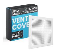 Repa Market 250 x 250 mm (dimensioni esterne), coperture quadrate per prese d'aria da parete, in plastica, copertura per griglia con rete in nylon, griglie di ventilazione HVAC