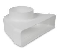Repa Market 90° gradi 220 x 55 mm su Ø100 mm Connettore a condotto piatto rettangolare per collegamento del tubo rotondo - clima, ventilazione, riscaldamento, raffreddamento - Aerazione Canalina, Tubi