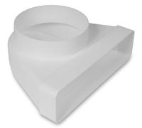 Repa Market 90° gradi 220 x 55 mm su Ø125 mm Connettore a condotto piatto rettangolare per collegamento del tubo rotondo - clima, ventilazione, riscaldamento, raffreddamento - Aerazione Canalina, Tubi