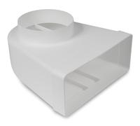 Repa Market 90° gradi 220 x 90 mm su Ø125 mm Connettore a condotto piatto rettangolare per collegamento del tubo rotondo - clima, ventilazione, riscaldamento, raffreddamento - Aerazione Canalina, Tubi