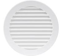 Repa Market Copertura rotonda in plastica bianca da 12,7 cm con flangia, feritoia per bocchetta dell'aria, schermo protettivo in rete, ventilazione HVAC