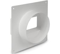 Repa Market Flangia parete 110x55 mm a Ø100 mm - Adattatore rettangolare tondo per canaline aria - Raccordo in plastica per ventilazione HVAC - Connettore muro interno cucina bagno - Bianco, resistent