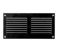 Repa Market Griglia d'aria in acciaio per il ritorno dell'aria, ideale per soffitto e parete laterale, HVAC, con schermo anti-insetti (200 x 100 mm, colore: nero)