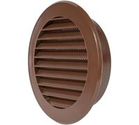 Repa Market Griglia di Ventilazione Rotonda da 100 mm Marrone Griglia di Aerazione in Plastica con Schermo a Maglia Integrato Uscita Aria con Lamelle per Scarico e Alimentazione per Parete o Soffitto