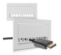Repa Market Passacavi da parete in plastica bianca, 2 pezzi, copertura passacavi per montaggio a parete, HDMI, canalina per cavi TV, da incasso, casa, ufficio, foro per cavi