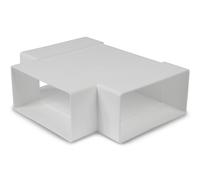 Repa Market Raccordo a T 110x55 mm per canaline aria - Connettore in plastica per condotti rettangolari - Diramazione per sistema ventilazione HVAC - Adattatore canalina bianco per uso interno