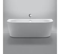 Repabad Livorno vasca da bagno a parete, con pannello laterale, 0034878-0005, Livorno bianco opaco [Vasche da Bagno > Vasche da Bagno a Parete]