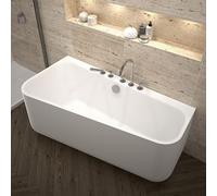 Repabad Seed vasca da bagno a parete, con pannello laterale, 0037381-0005, Seed bianco opaco [Vasche da Bagno > Vasche da Bagno a Parete]