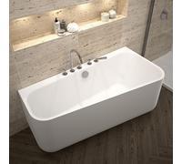 Repabad Seed vasca da bagno a parete, con pannello laterale, 0037388-0001, Seed bianco [Vasche da Bagno > Vasche da Bagno a Parete]