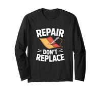 Repair Dont Replace Rammendo Visibile Moda Sostenibile Maglia a Manica