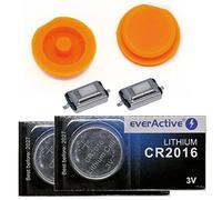 Repair - Set di riparazione per chiavi dell'auto, 2 pulsanti a pressione, 2 micro tasti, 2 batterie CR2016 per Smart.