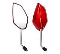 REPAIROCK 1 Set Specchietti Retrovisori per Moto Bar End Specchietti Laterali Montaggio Universale Regolabile in Ferro Plastica Rosso M10 Forma Prismatica