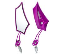 REPAIROCK 1 Set Specchietti Retrovisori per Moto Bar End Specchietti Laterali Montaggio Universale Regolabile in Lega di Alluminio Plastica Viola M10 M8 Forma Prismatica